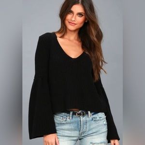 Free People Bell Sleeve Knit Sweater